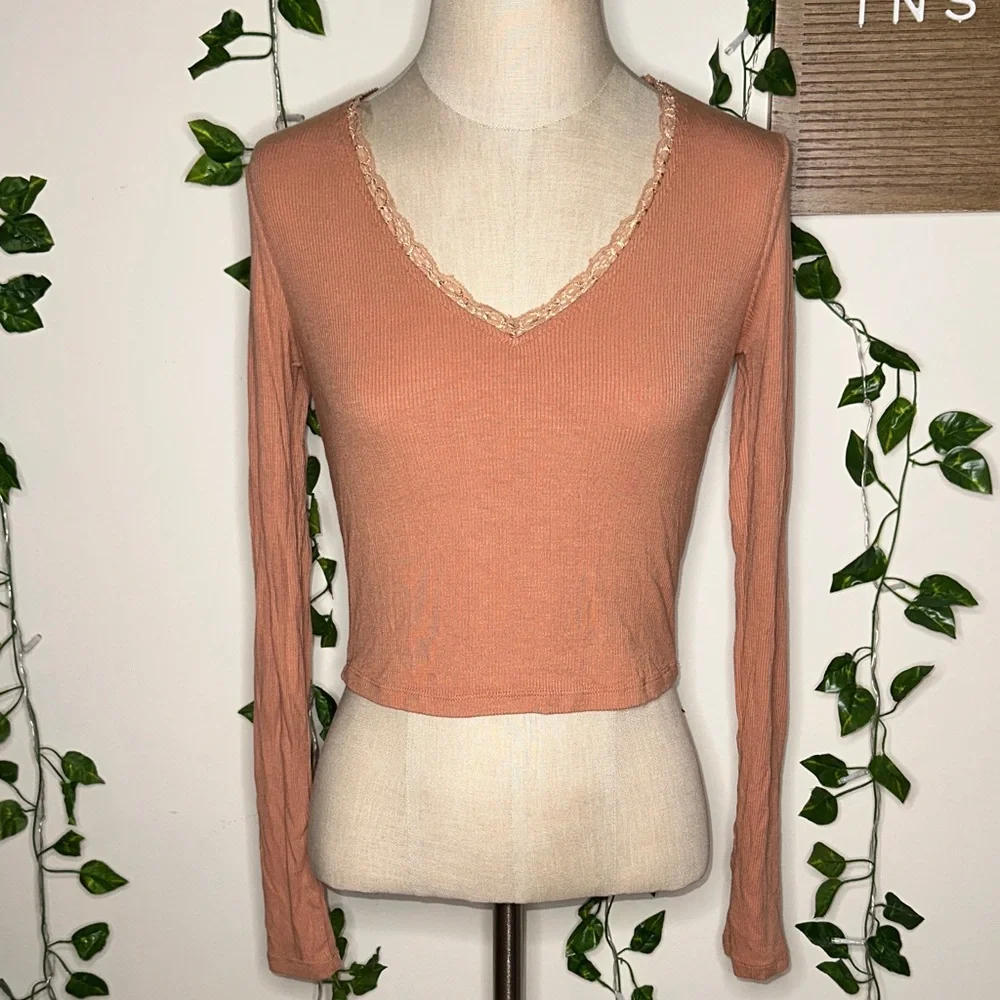 Selfe Longsleeve Lace Trimmed Neckline Longsleeve